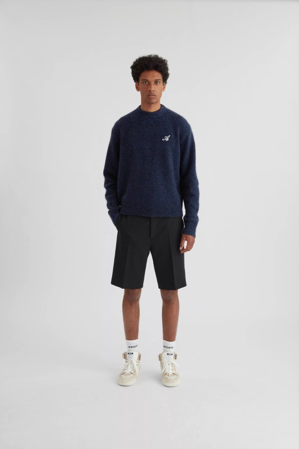 Axel Arigato Navy Blue Melange Initial Sweater