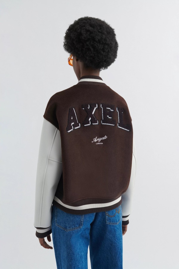 Axel Arigato Dark Brown Illusion Varsity Jacket