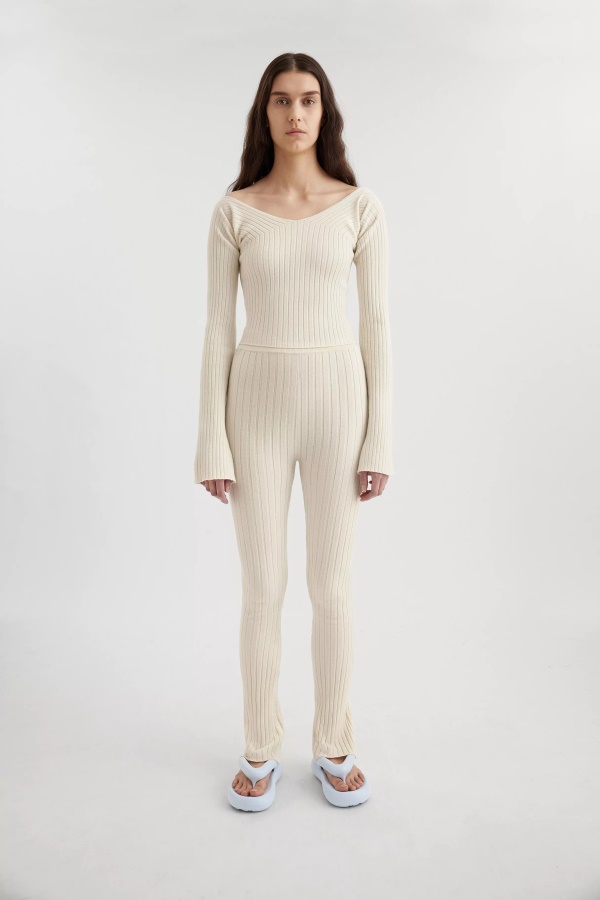 Signature Flare Pants Ecru Axel Arigato