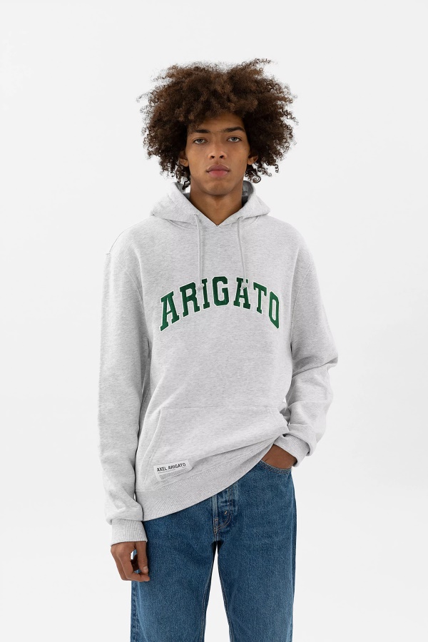 College Logo Hoodie Light Grey Mﾨﾦlange Axel Arigato
