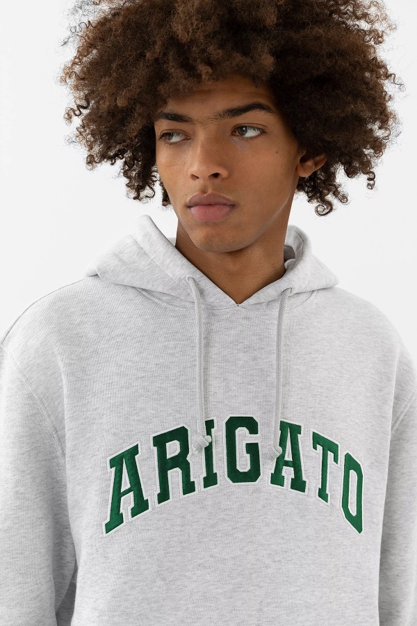 College Logo Hoodie Light Grey Mﾨﾦlange Axel Arigato